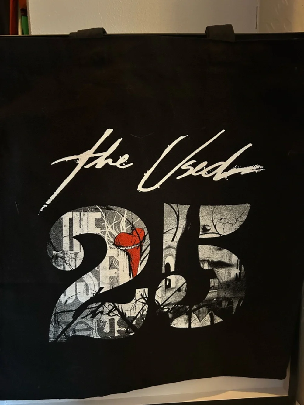 The Used 25 Black Graphic Tote Bag - Picture 2 of 5